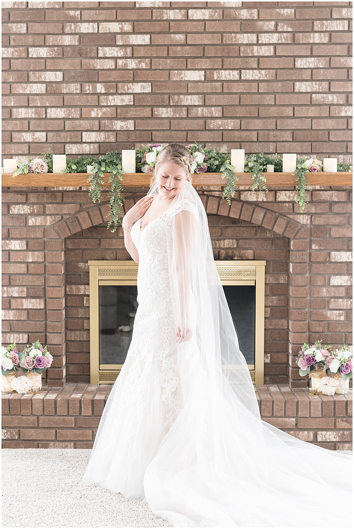 Bridal portraits for at-home, socially distanced wedding in Tinley Park, Illinois photographed by Victoria Rayburn Photography