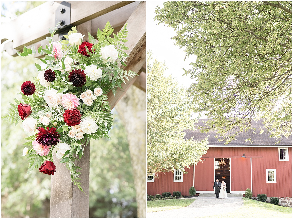 Ceremony details for fall wedding at Vintage Oaks Banquet Barn photographed by Lafayette, Indiana wedding photographer Victoria Rayburn