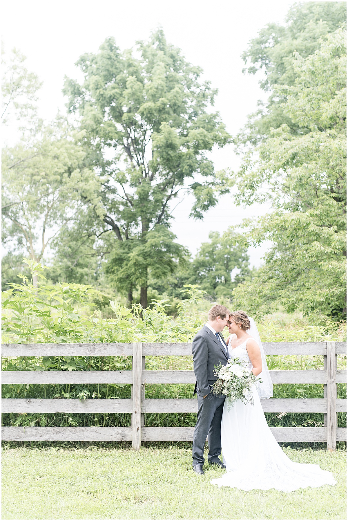Bride and groom at Hawks Point Acres wedding in Anderson, Indiana photographed by Victoria Rayburn Photography