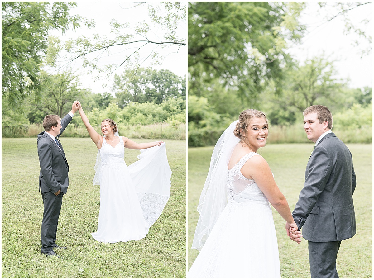 Bride and groom after Hawks Point Acres wedding in Anderson, Indiana photographed by Victoria Rayburn Photography