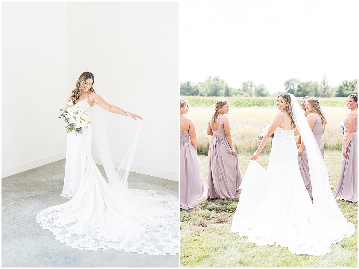 Bridal portraits at New Journey Farms wedding in Lafayette, Indiana photographed by Lafayette, Indiana wedding photographer Victoria Rayburn