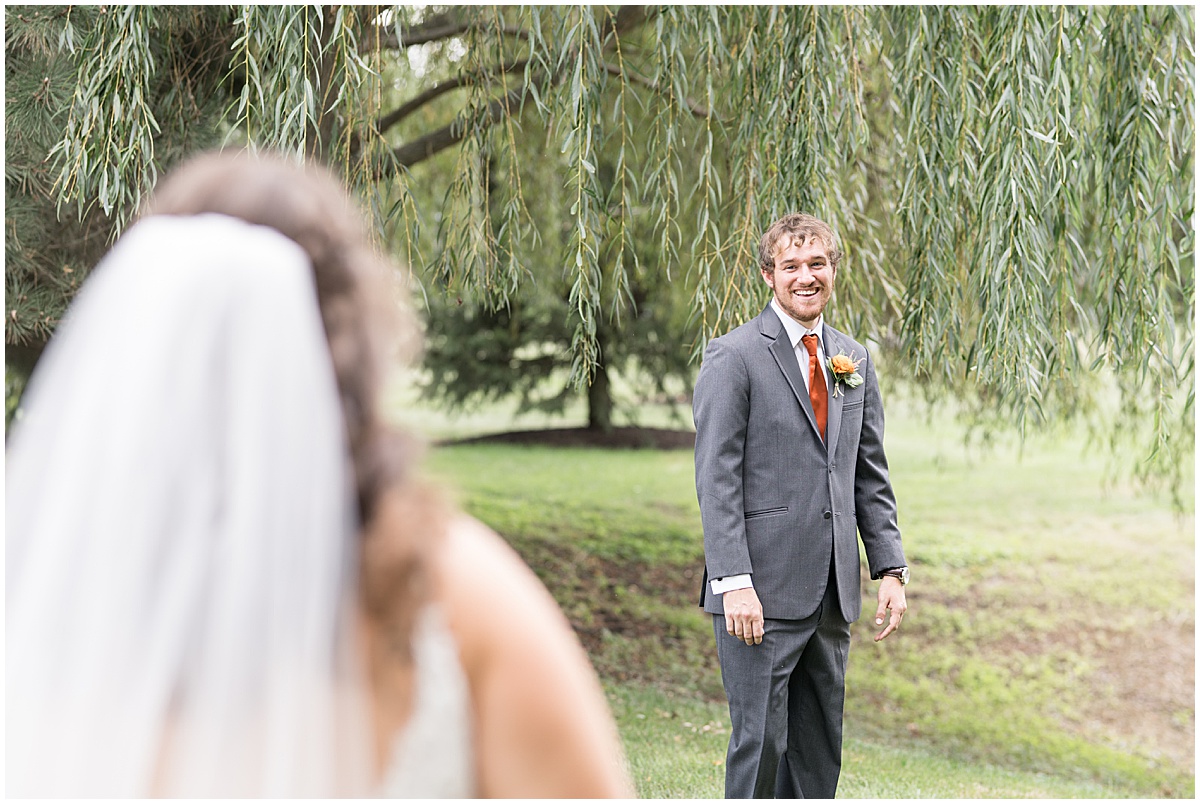 First look before wedding in Frankfort, Indiana photographed by Lafayette, Indiana wedding photographer Victoria Rayburn and planned by Magical Moments Event Planning