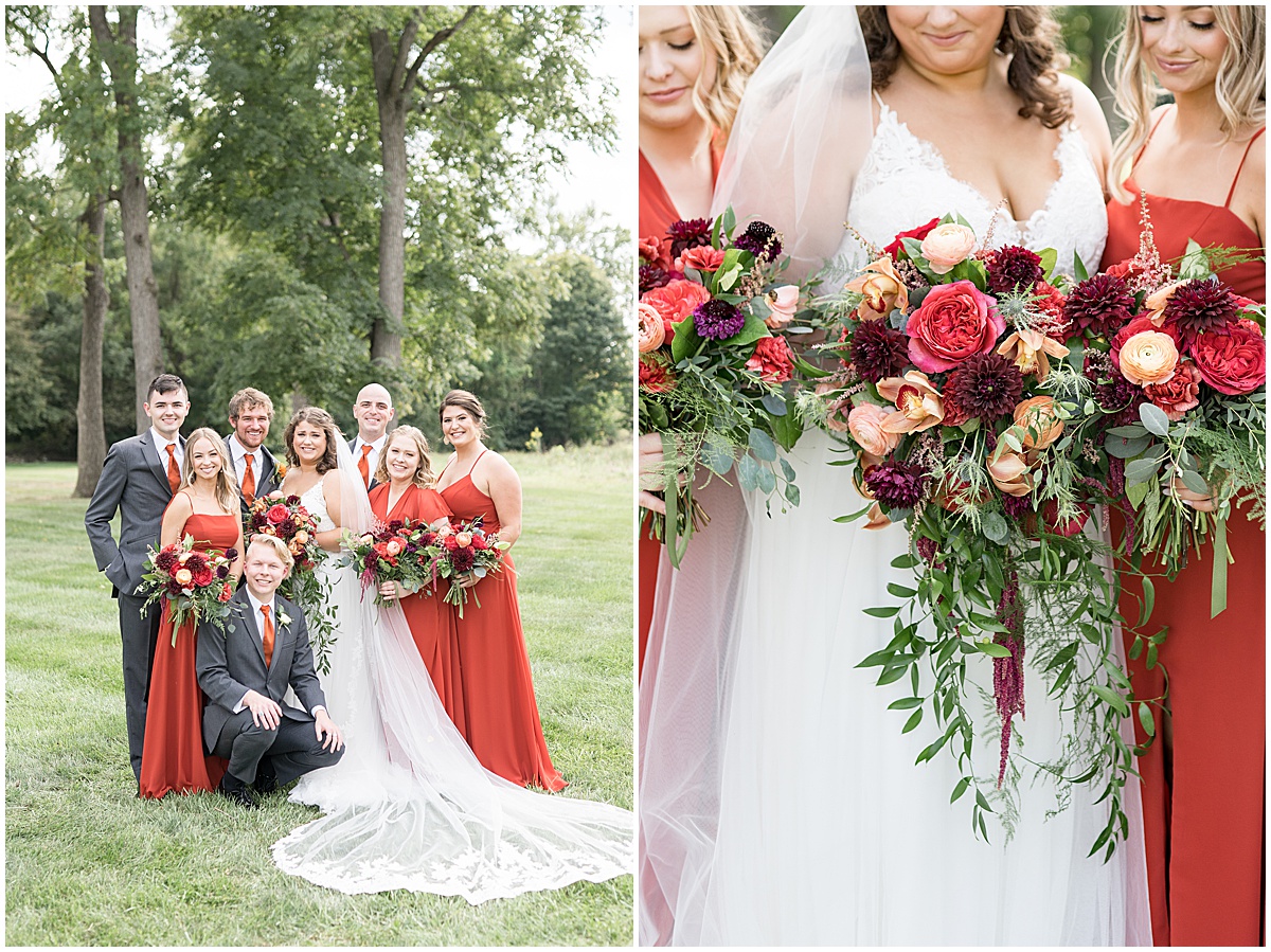 Bridal party photos at wedding in Frankfort, Indiana photographed by Lafayette, Indiana wedding photographer Victoria Rayburn and planned by Magical Moments Event Planning