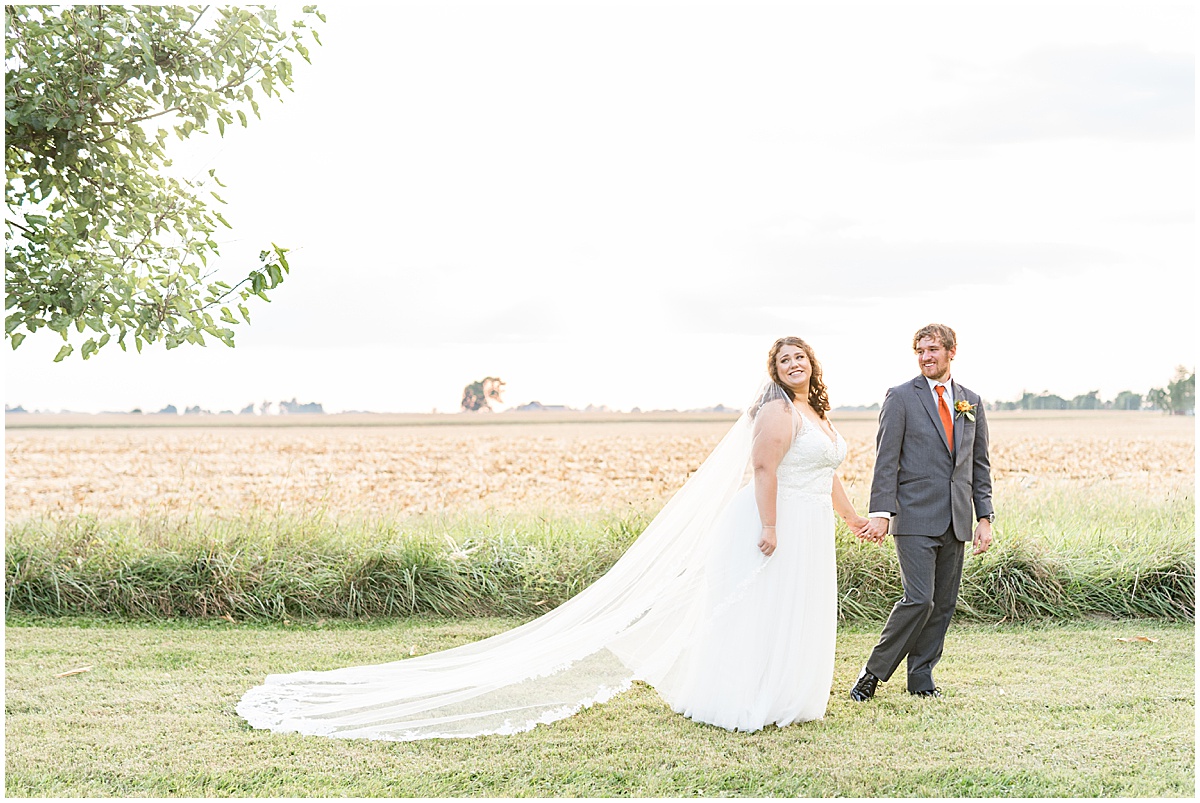 Sunset photos after wedding in Frankfort, Indiana photographed by Lafayette, Indiana wedding photographer Victoria Rayburn and planned by Magical Moments Event Planning