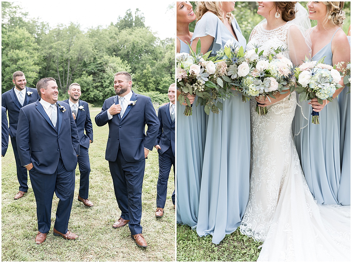 Bridal party at wedding at The Brandywine in Monticello, Indiana photographed by Lafayette, Indiana wedding photographer Victoria Rayburn