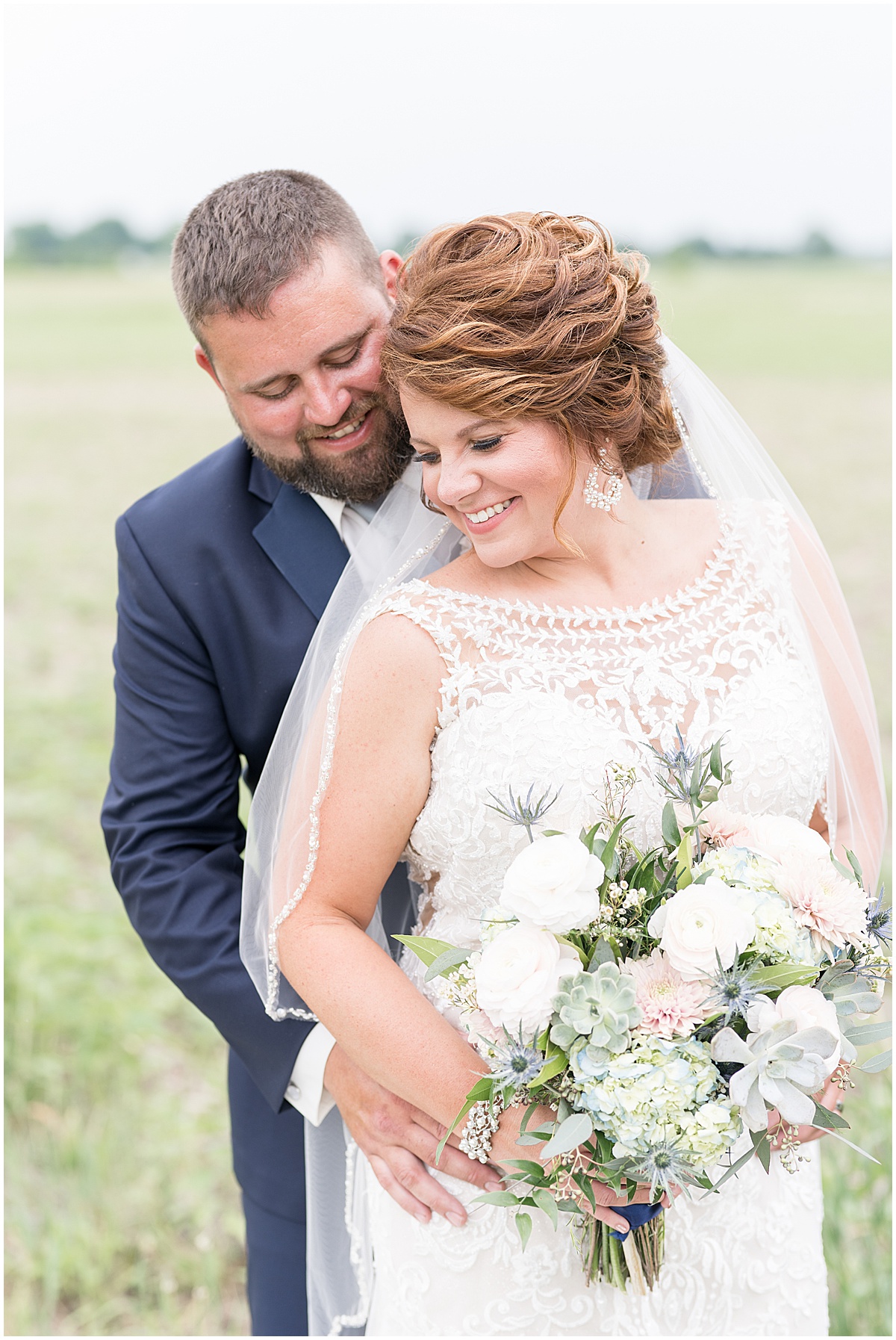 Bride and groom after wedding at The Brandywine in Monticello, Indiana photographed by Lafayette, Indiana wedding photographer Victoria Rayburn
