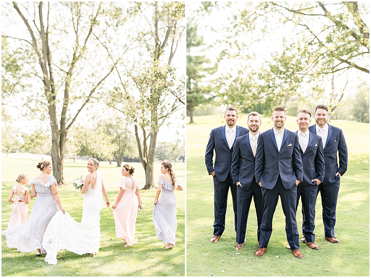 Bridal party photos at wedding at The Edge in Anderson, Indiana photographed by Indianapolis wedding photographer Victoria Rayburn
