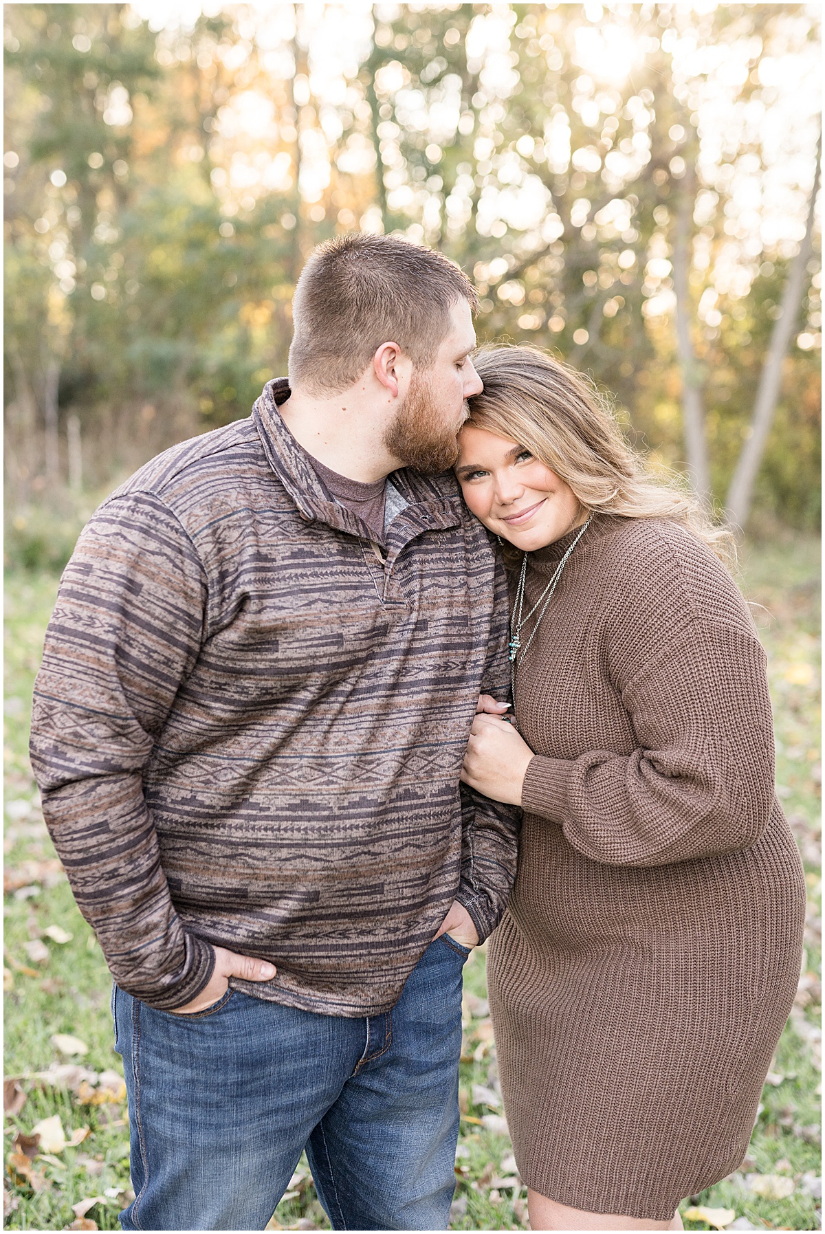 Fall engagement photos in Amboy, Indiana on private property