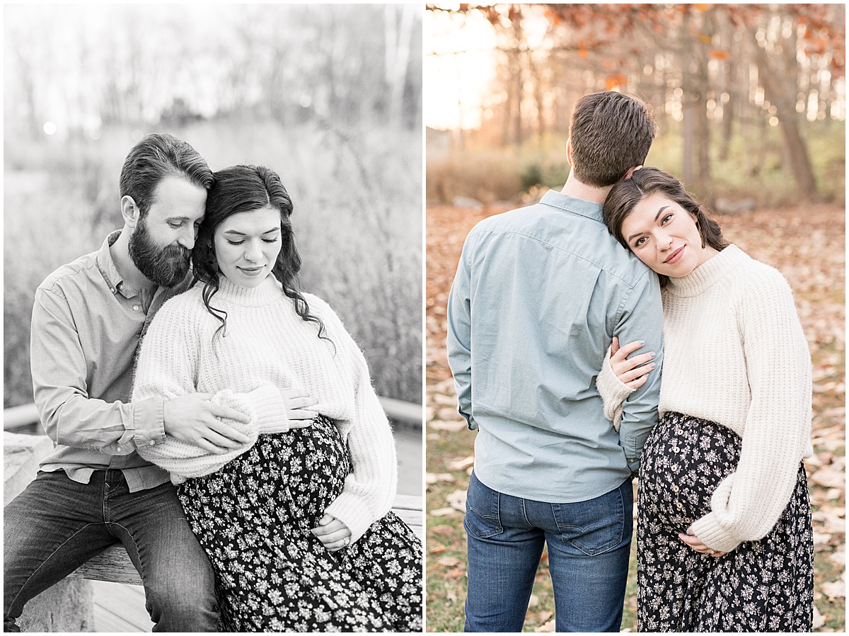 Maternity photos at Purdue’s Horticulture Park in West Lafayette, Indiana
