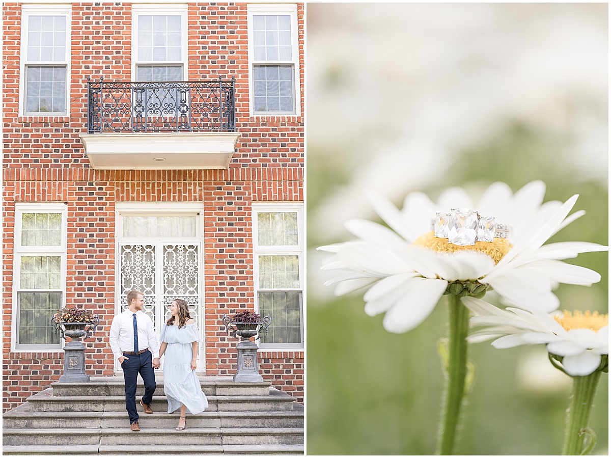 Engagement photos at Coxhall Gardens in Carmel, Indiana by Indianapolis wedding photographer Victoria Rayburn Photography