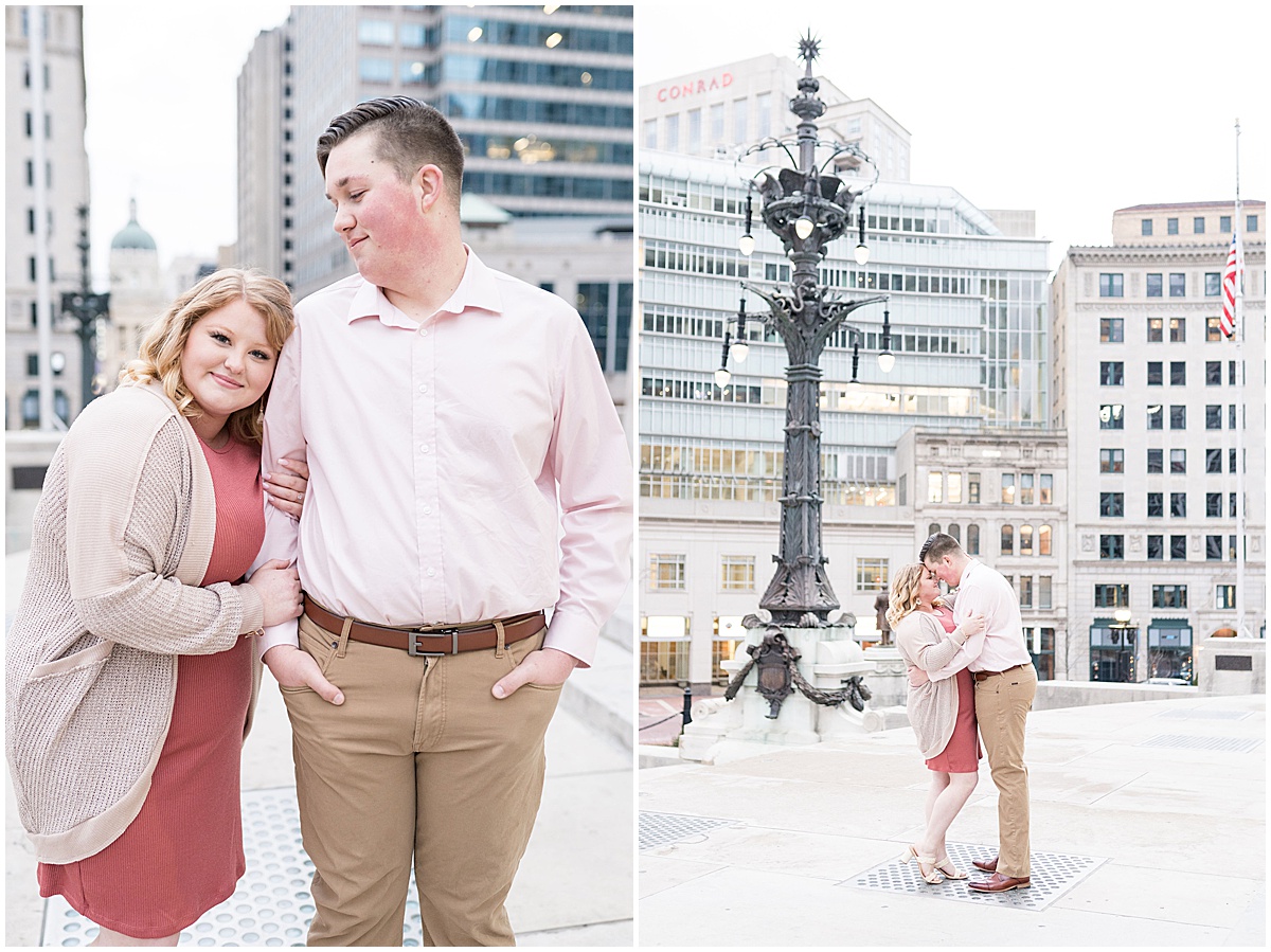Engagement photos in Downtown Indianapolis by Indianapolis wedding photographer Victoria Rayburn Photography.