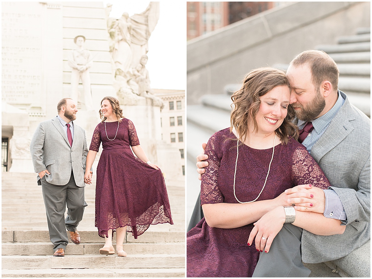 Engagement photos in Downtown Indianapolis by Indianapolis wedding photographer Victoria Rayburn Photography
