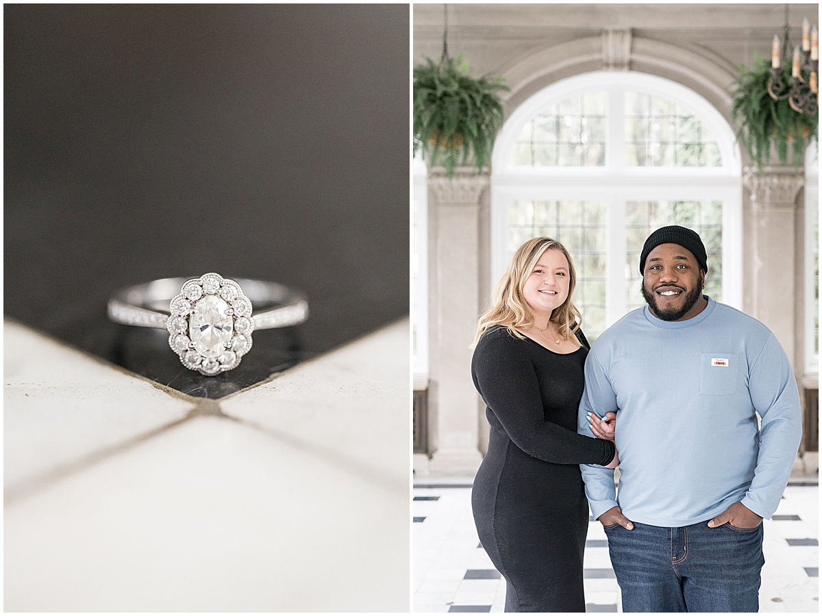 Engagement photos at Laurel Hall in Indianapolis by Indianapolis wedding photographer Victoria Rayburn Photography.