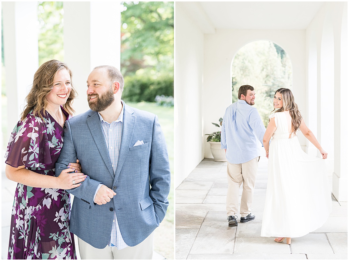 Engagement photos at Newfields in Indianapolis by Indianapolis wedding photographer Victoria Rayburn Photography.