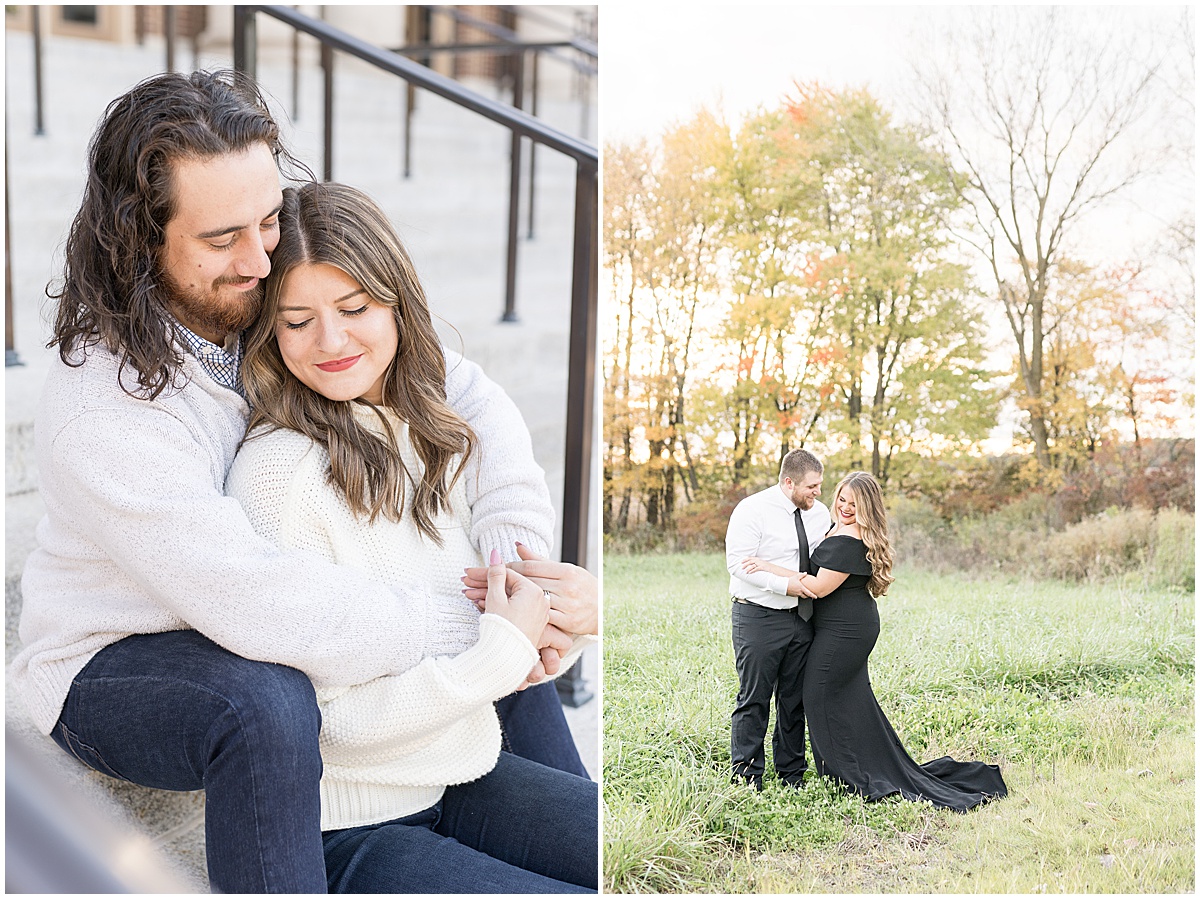 Engagement photos on family farm in Cutler, Indiana and The University of Illinoisby Victoria Rayburn Photography