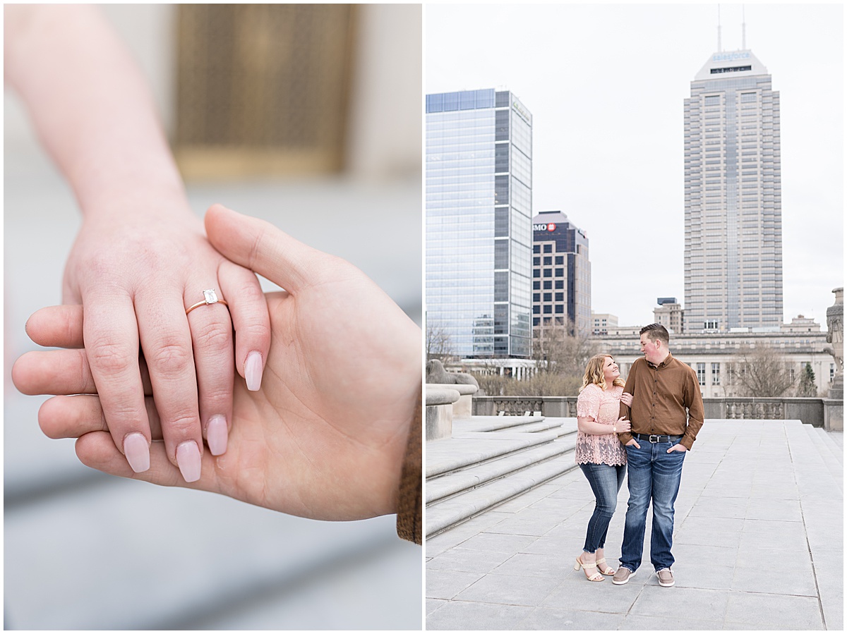 March engagement photos in Downtown Indianapolis