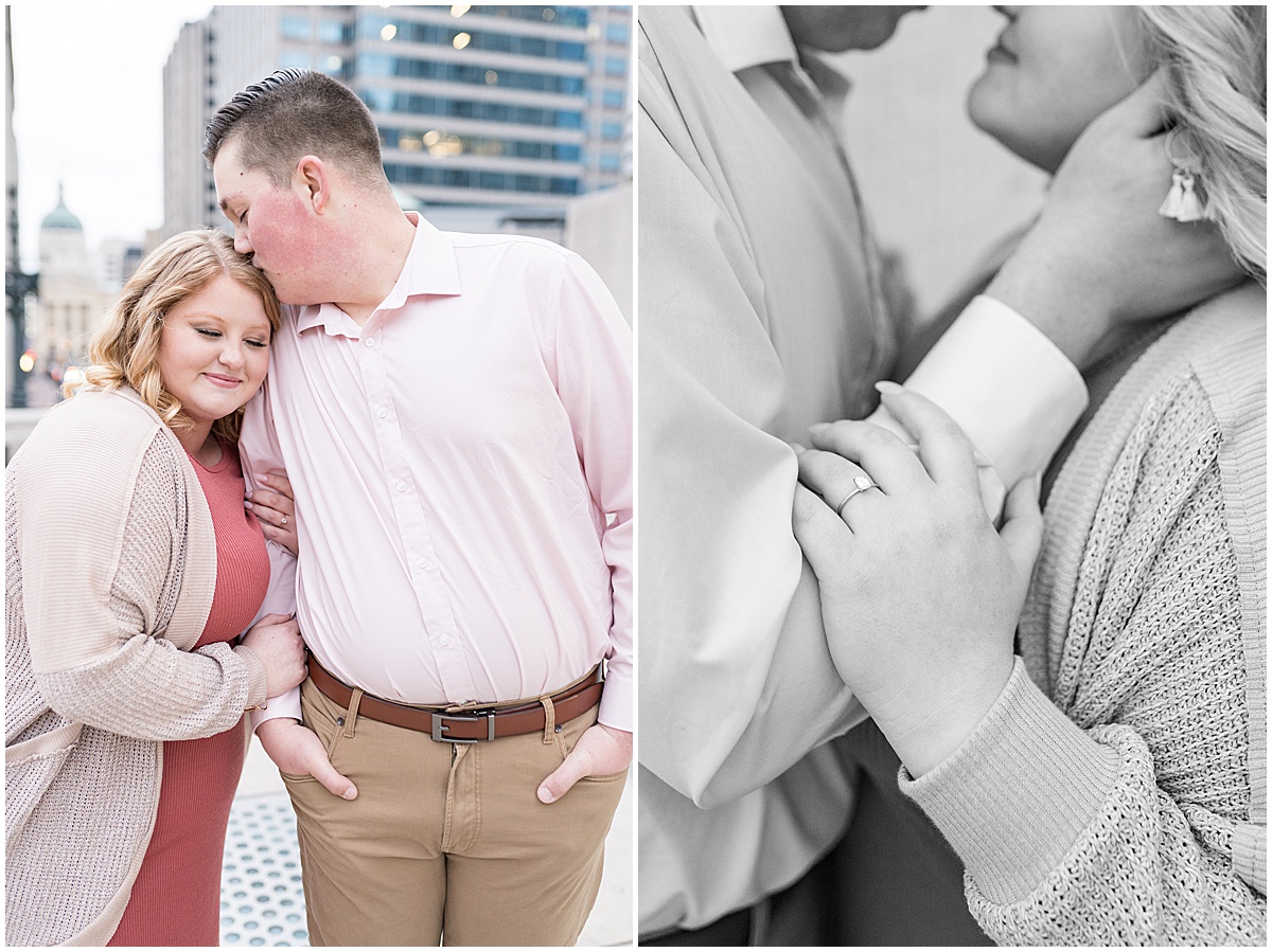 March engagement photos in Downtown Indianapolis