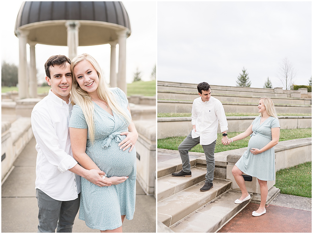 Maternity photos at Coxhall Gardens in Carmel, Indiana