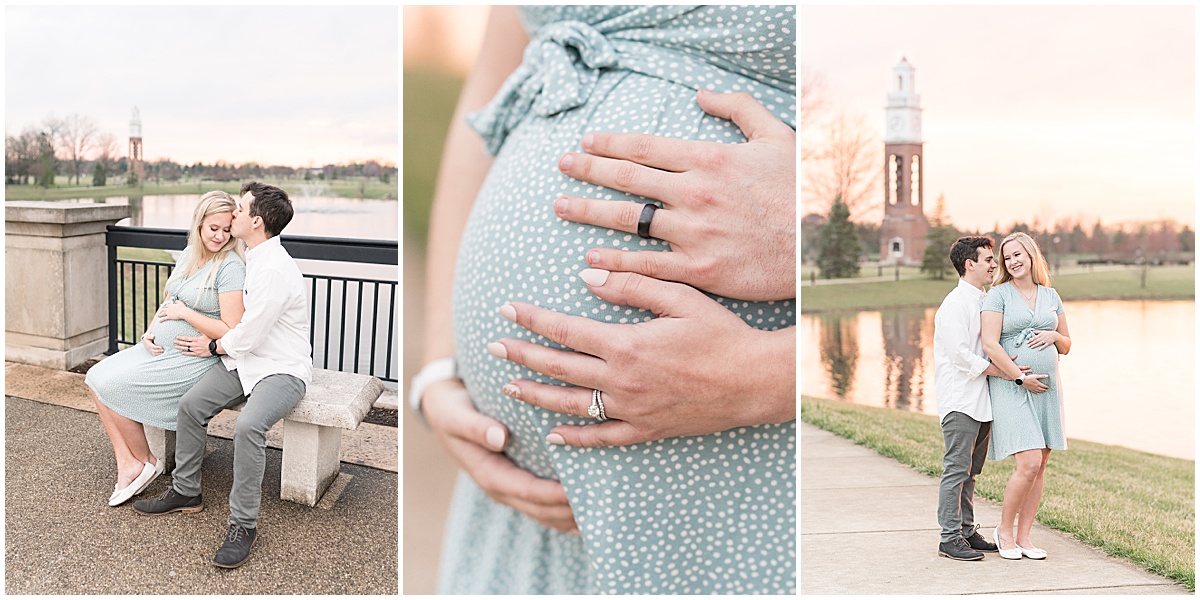 Maternity photos at Coxhall Gardens in Carmel, Indiana
