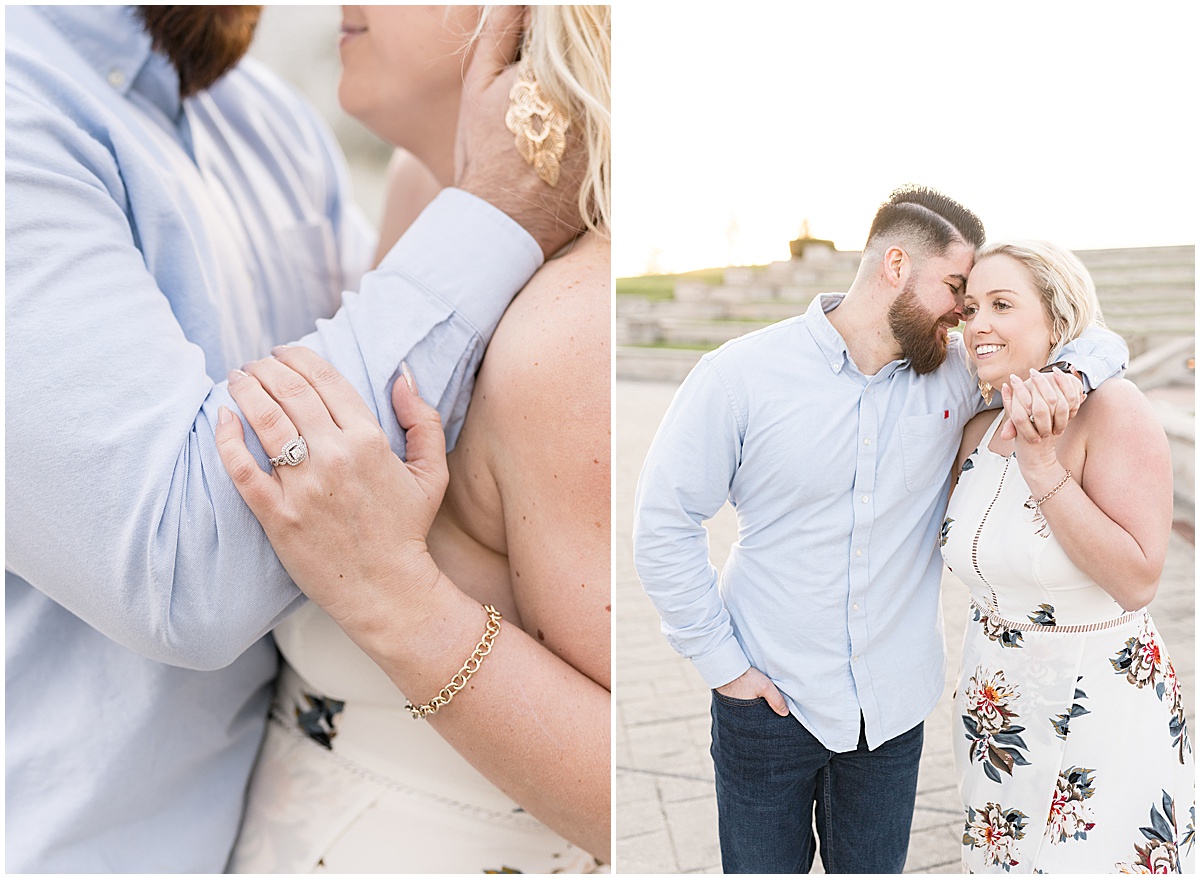 Spring engagement photos at Coxhall Gardens in Carmel, Indiana