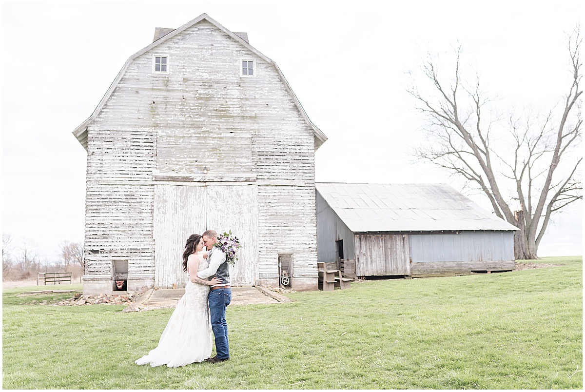 Just married photos after wedding at Finkbiner Gala Barn in Veedersburg, Indiana