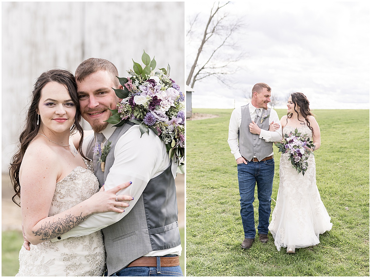 Just married photos after wedding at Finkbiner Gala Barn in Veedersburg, Indiana