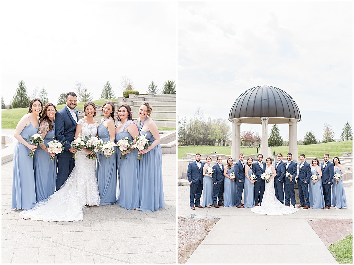 Portraits for bridal party photos at Coxhall Gardens in Carmel, Indiana