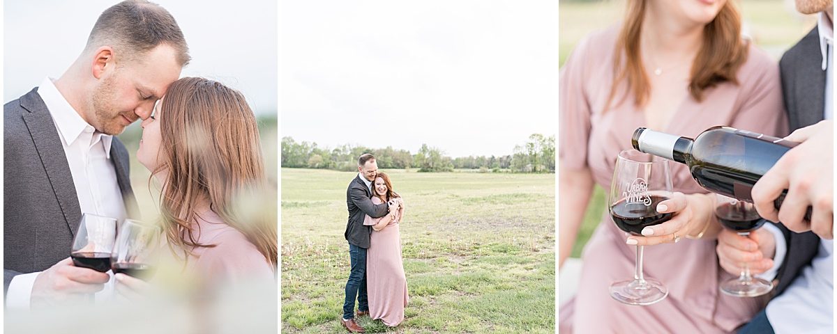 Engagement photos at Urban Vines in Carmel, Indiana