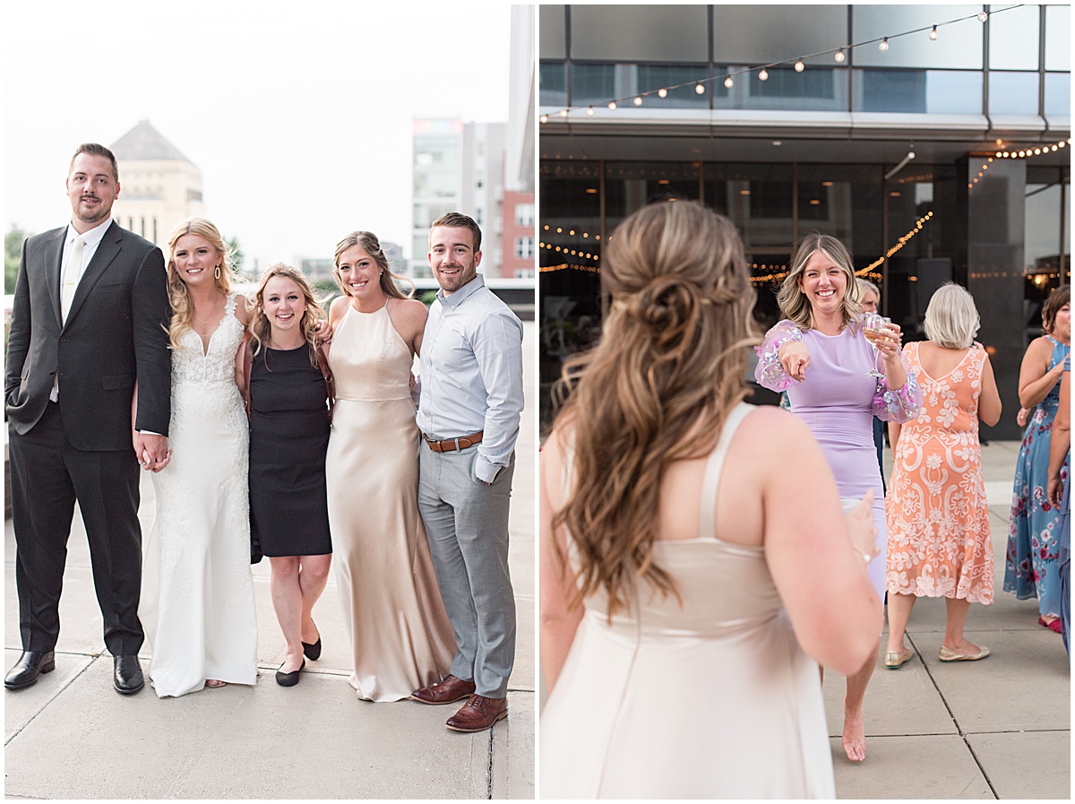 Reception dancing at rooftop wedding in downtown Indianapolis at JPS Events