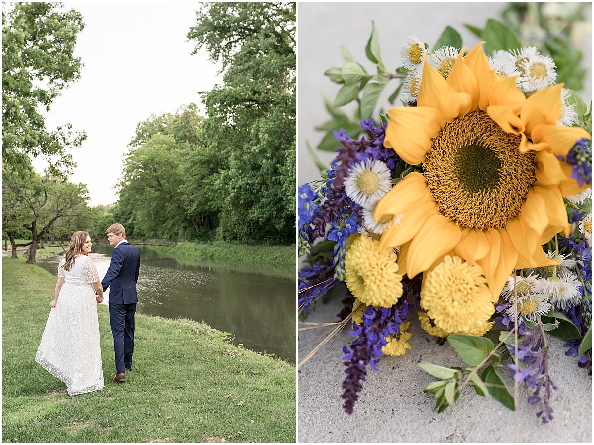 Flower details for spring engagement photos at Holcomb Gardens in Indianapolis
