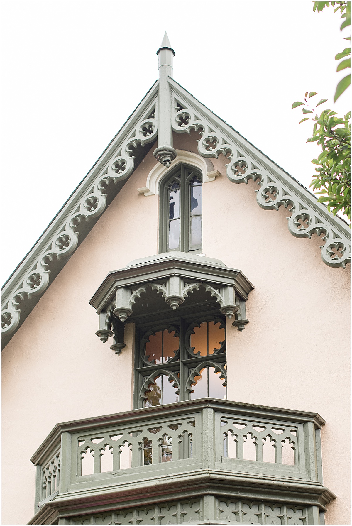 Detail of ornate woodwork of Fowler House Mansion