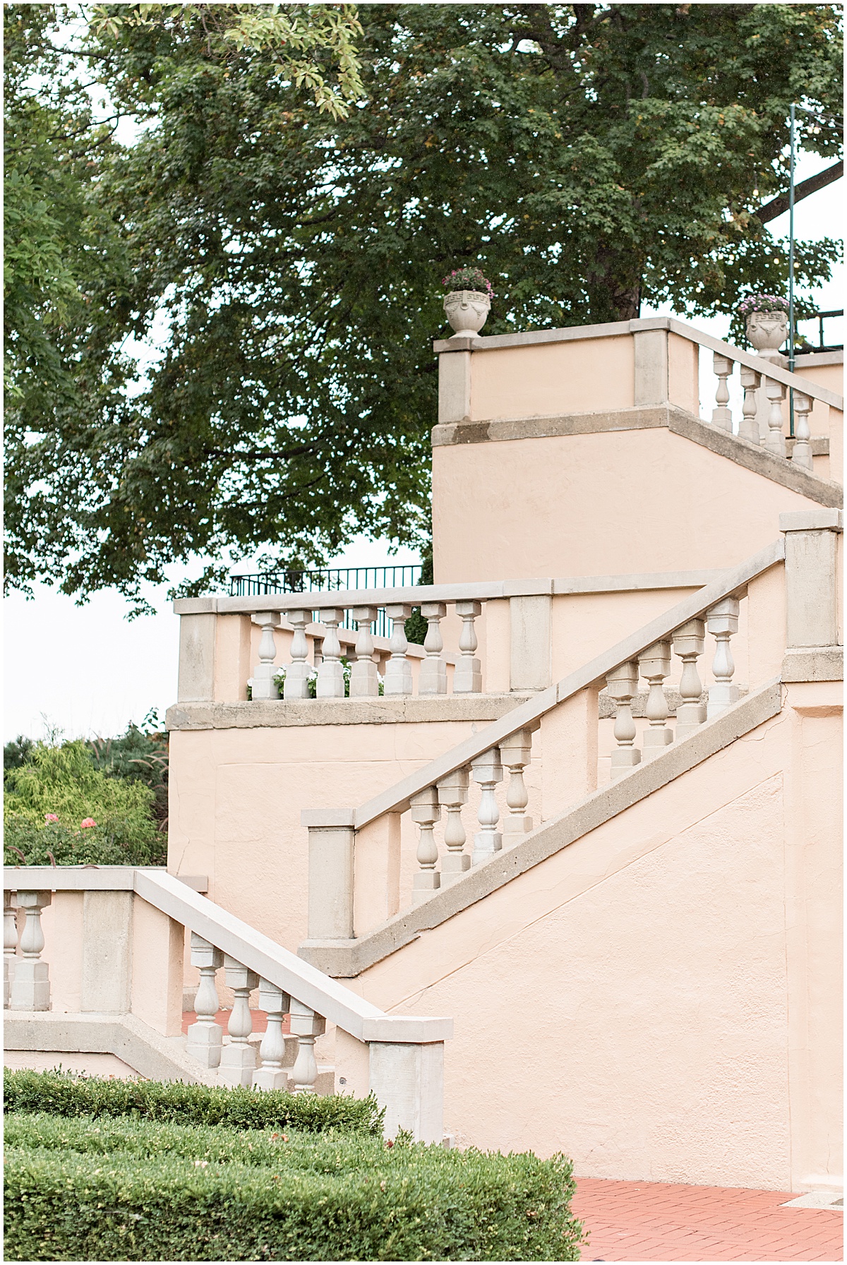 Stone staircase outside of Fowler House Mansion wedding venue