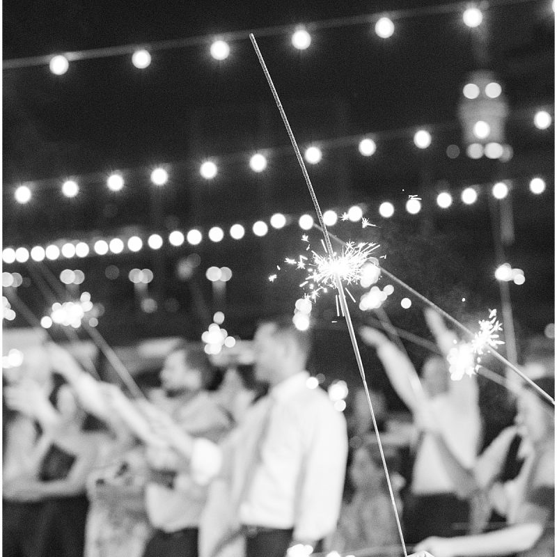 Sparkler exit after JPS Events Wedding in Downtown Indianapolis