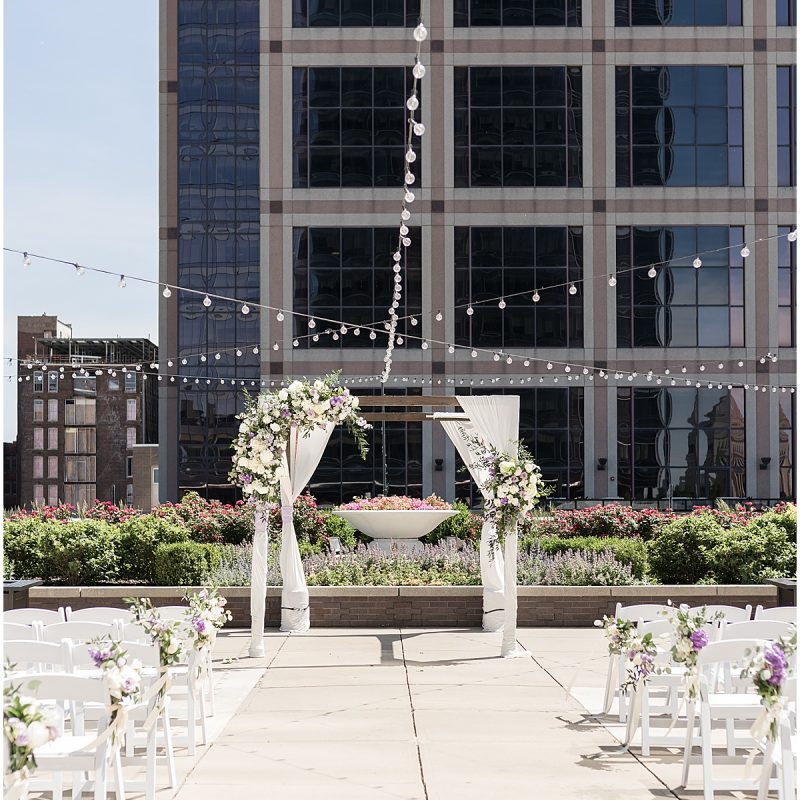 Aisle and alter for JPS Events Wedding in Downtown Indianapolis
