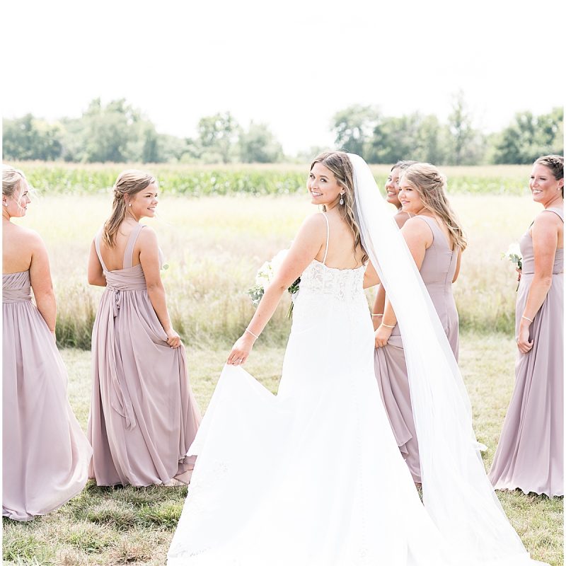 Bride walks to showcase dress at New Journey Farms