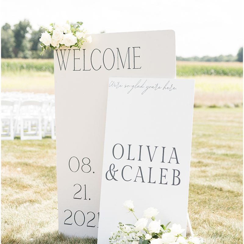 Entry sign for ceremony at New Journey Farms
