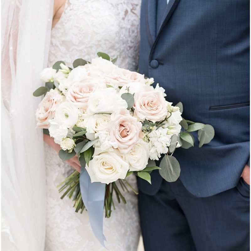 Bouquet details for wedding photos at Coxhall Gardens