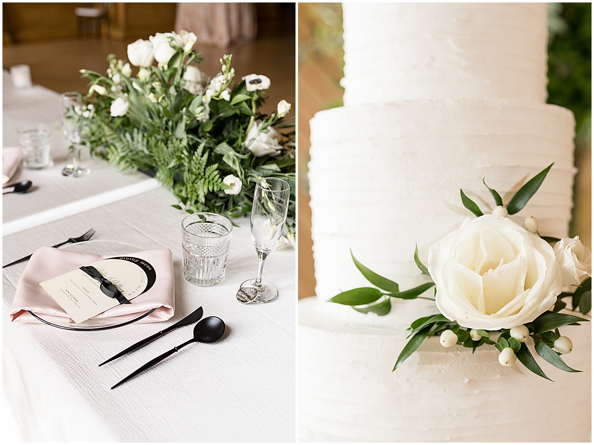 Cake and table details for Delphi Opera House wedding