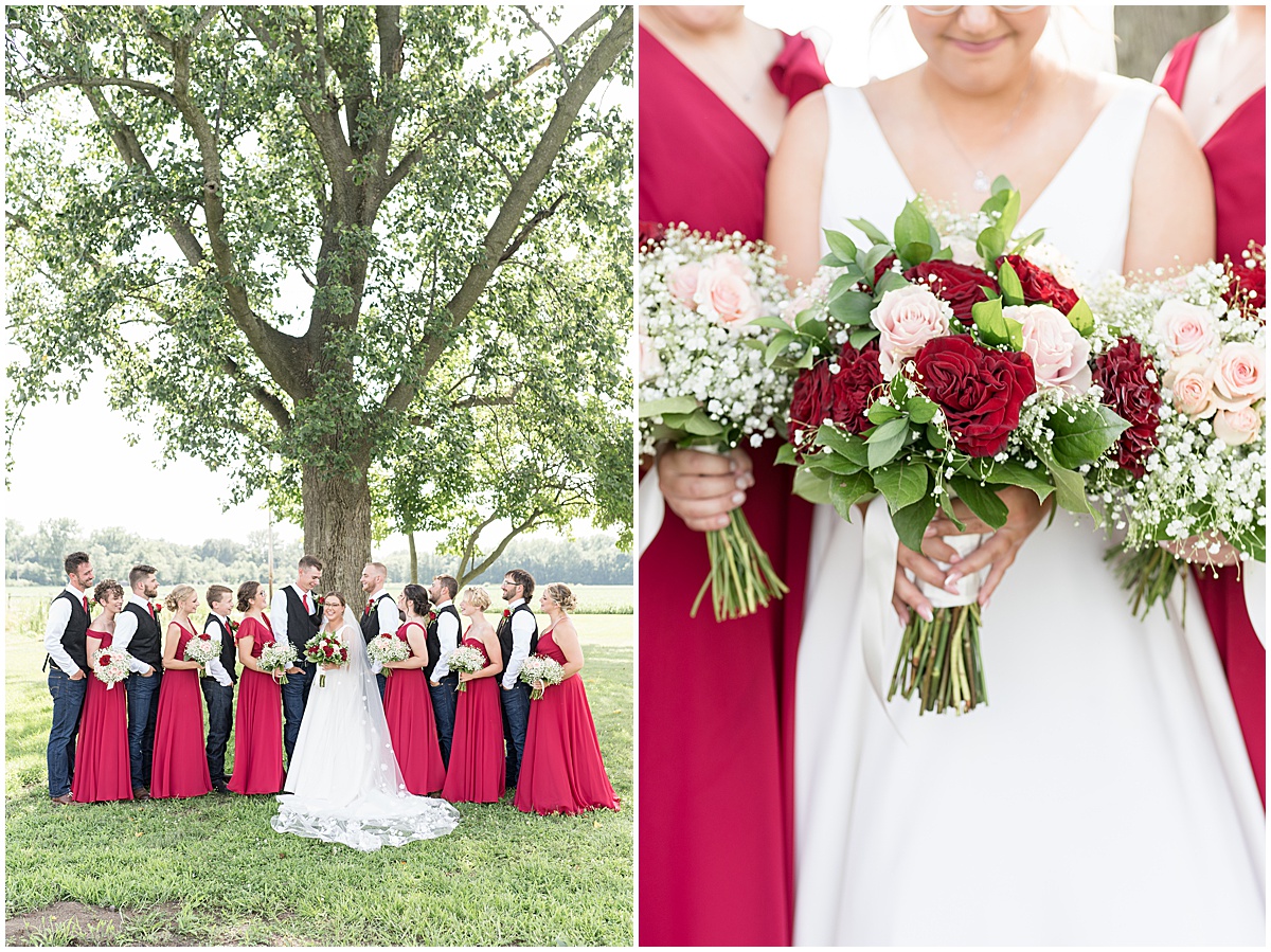 Bouquet details for Churchill Farms wedding in Lake Village, Indiana