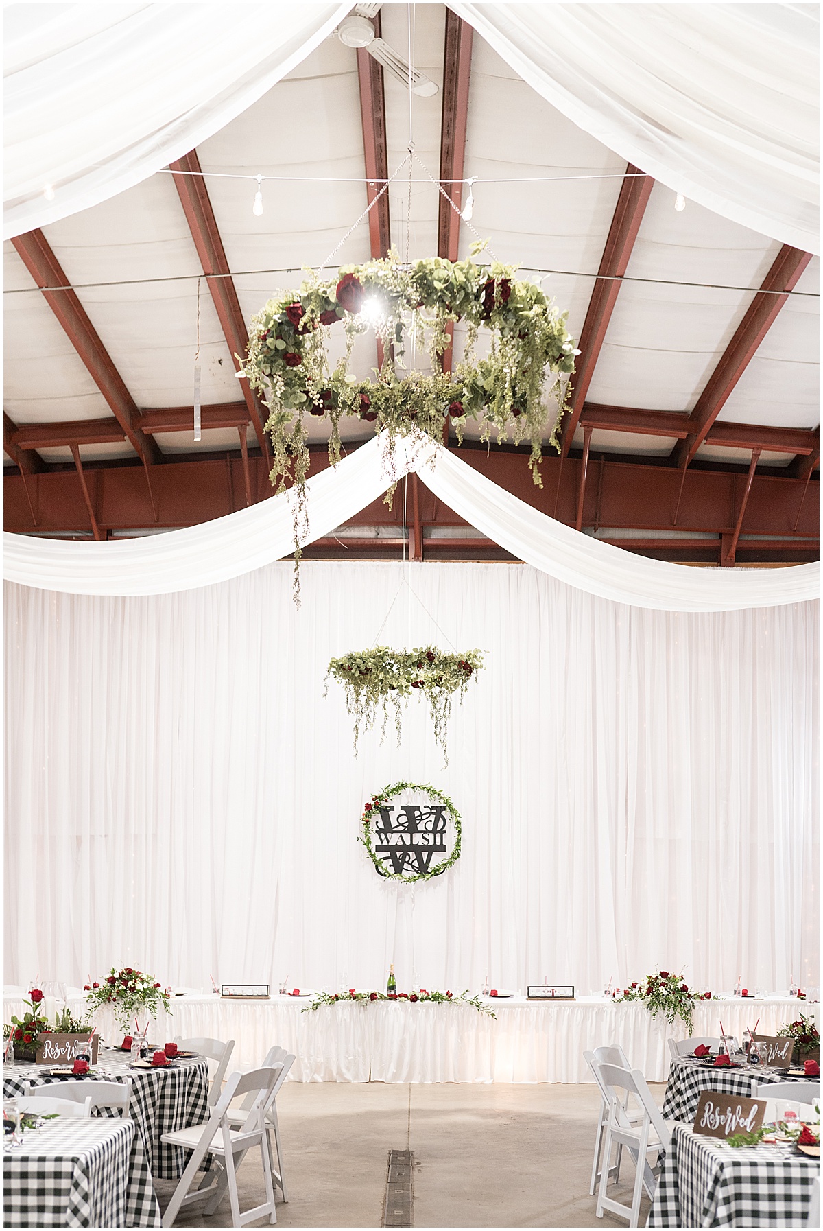 Reception space of Churchill Farms wedding in Lake Village, Indiana