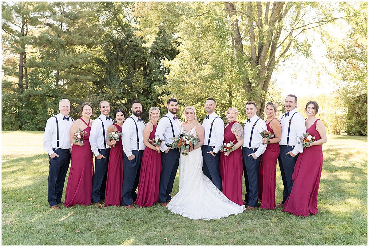 Bridal party portraits at Finley Creek Vineyards wedding in Zionsville, Indiana