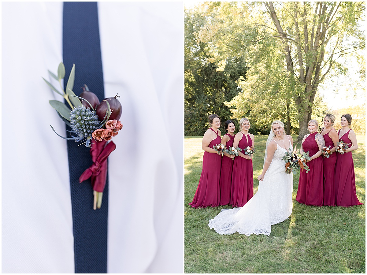 Bride twirls dress at Finley Creek Vineyards wedding in Zionsville, Indiana