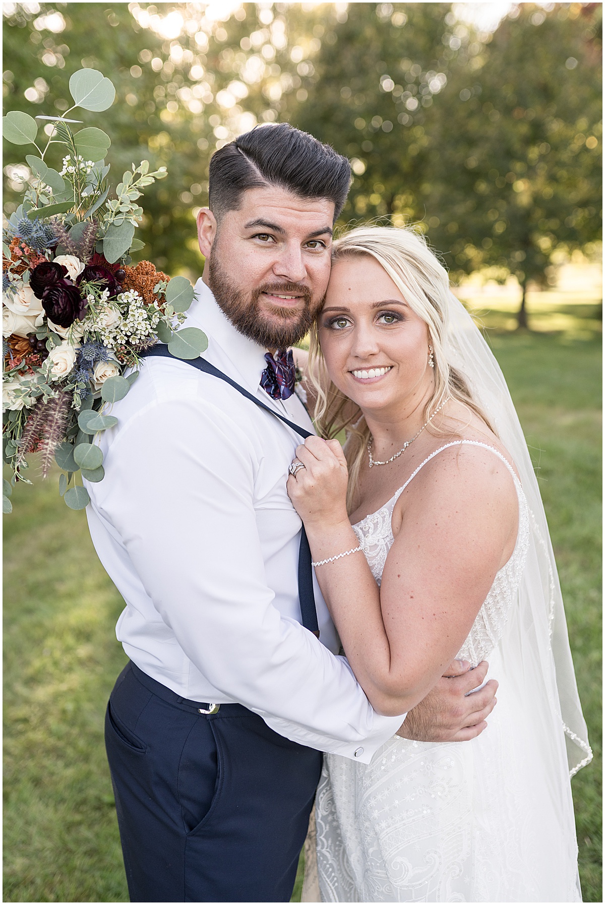 Just married photo after Finley Creek Vineyards wedding in Zionsville, Indiana