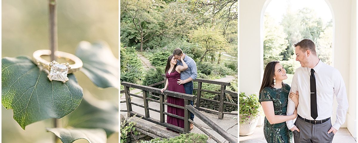 jewel tone engagement photos at Newfields