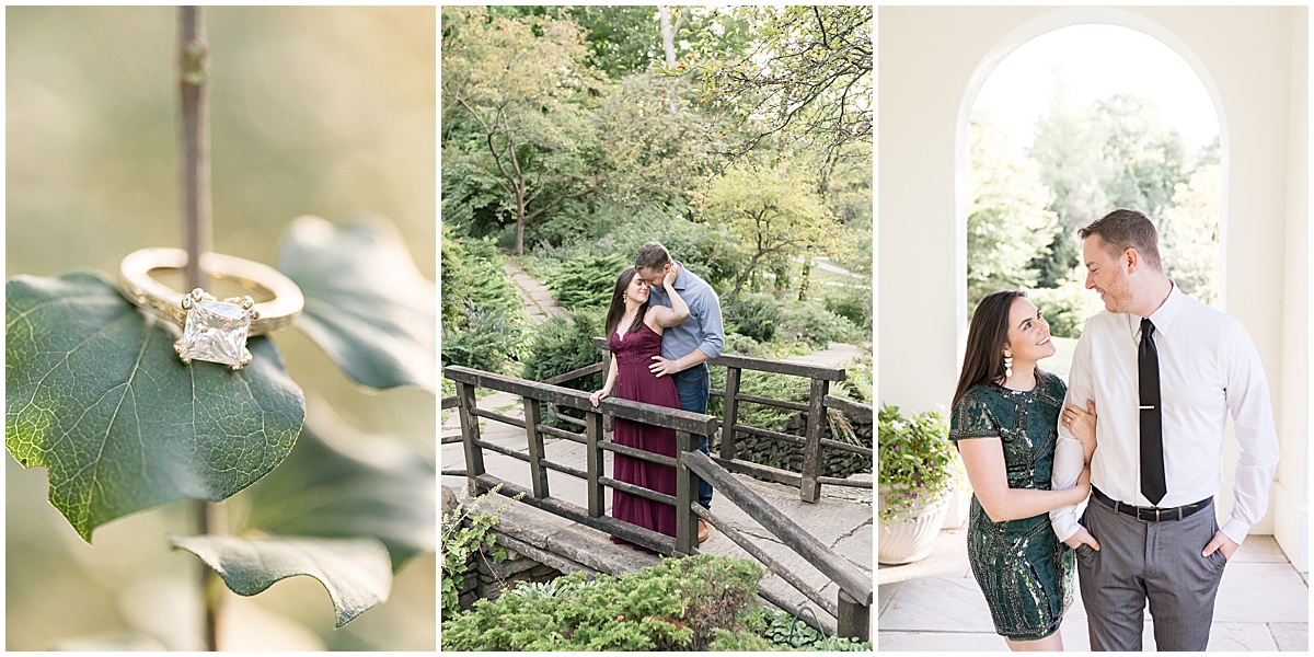 jewel tone engagement photos at Newfields