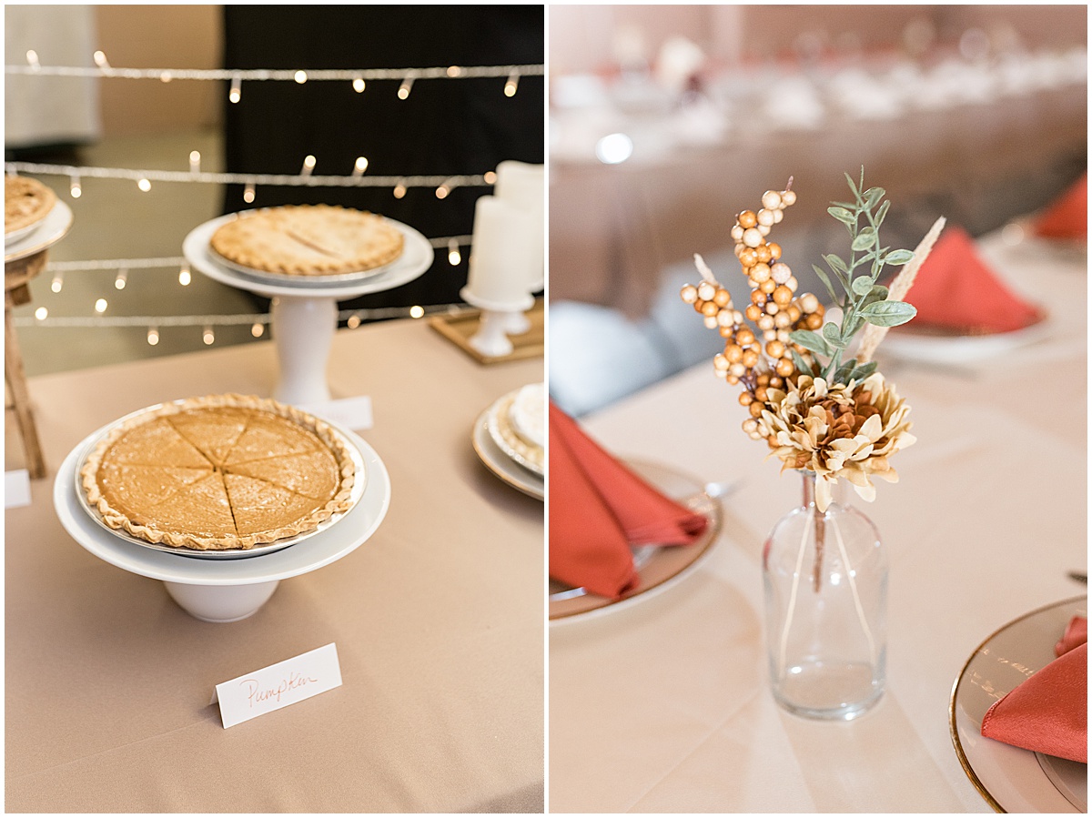 Desert table details at Miami County Fairgrounds wedding in Peru, Indiana
