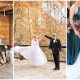 Bride and groom dancing at fall wedding at 3 Fat Labs in Greencastle, Indiana