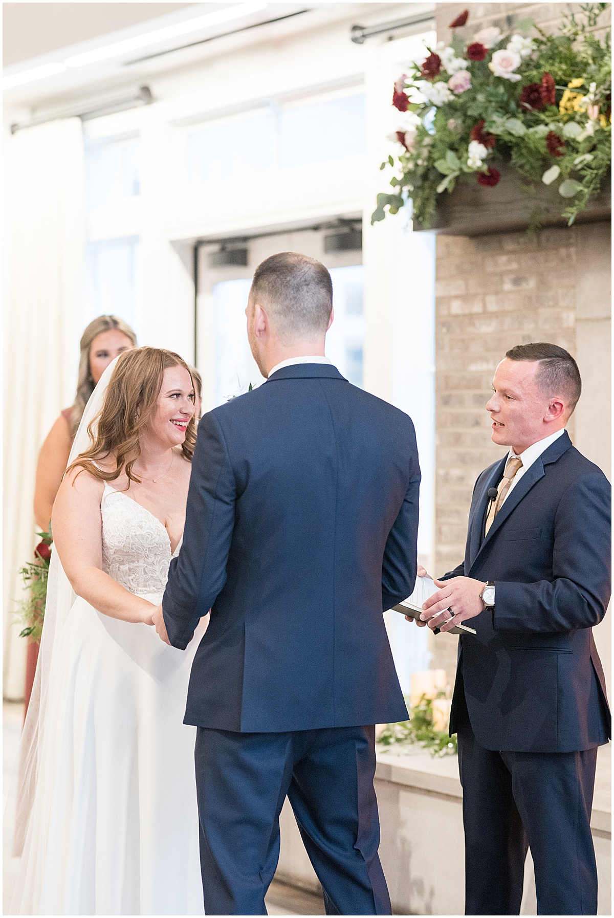 Ceremony at Iron & Ember events wedding in Carmel, Indiana