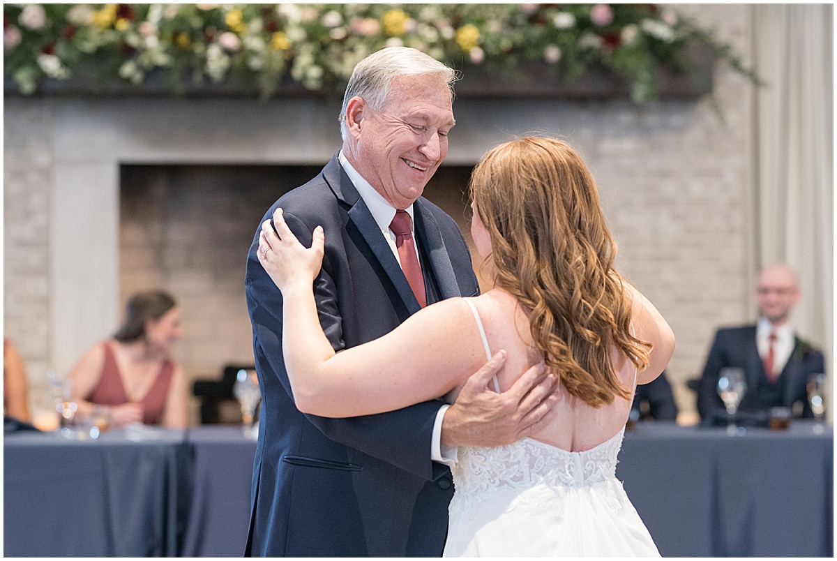 Parent dancing at Iron & Ember events wedding in Carmel, Indiana