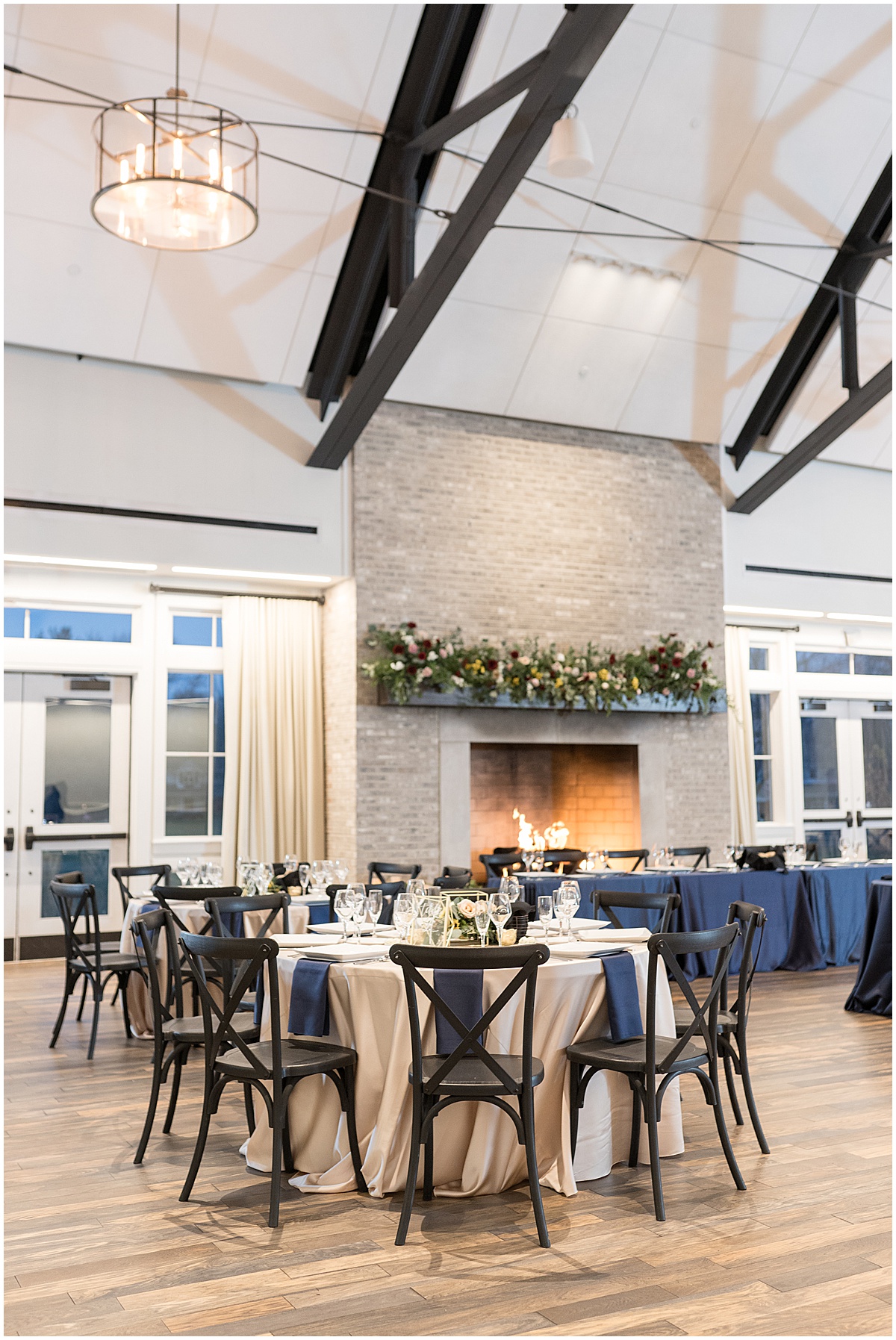 Reception venue details at Iron & Ember events wedding in Carmel, Indiana